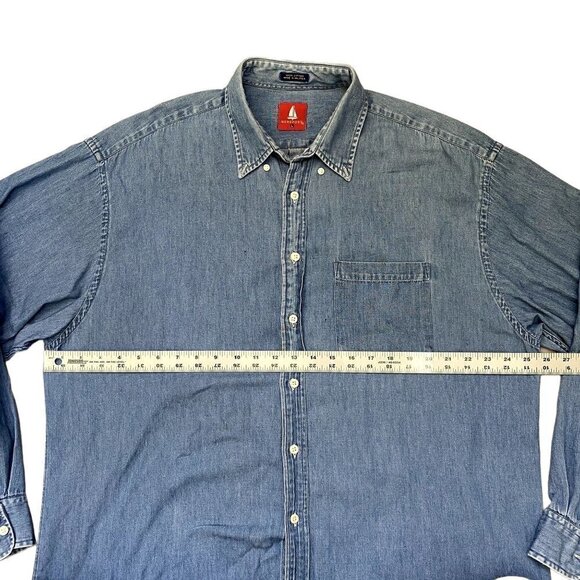 Norsports | 90s Button Down Denim Long Sleeve Shirt | Size: Large - Picture 4 of 7
